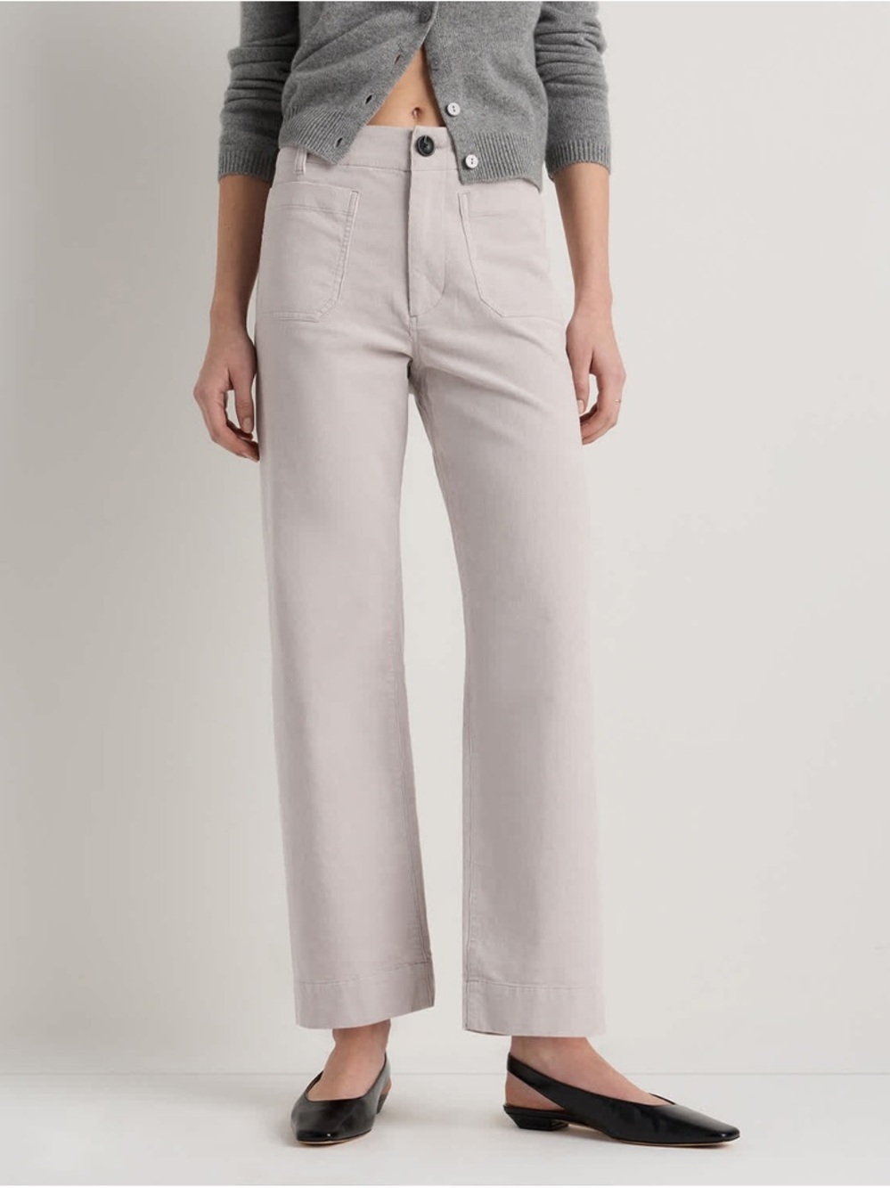 Quince Straight-Leg Jeans in Pale Gray